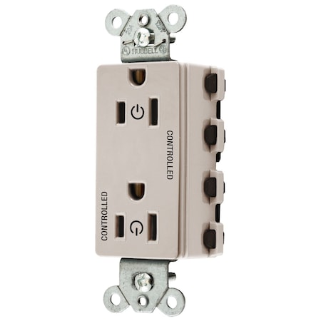 Hubbell Wiring Device-Kellems Straight Blade Receptacle, 5-15R, 15 A, 125V AC, 2 Pole, 3 Wire, Grounded SNAP2152C2LA